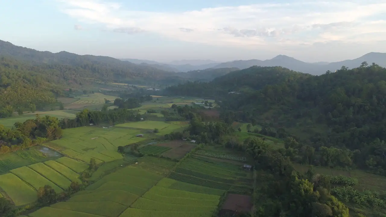 Aerial Landscape Shrouded in Fog