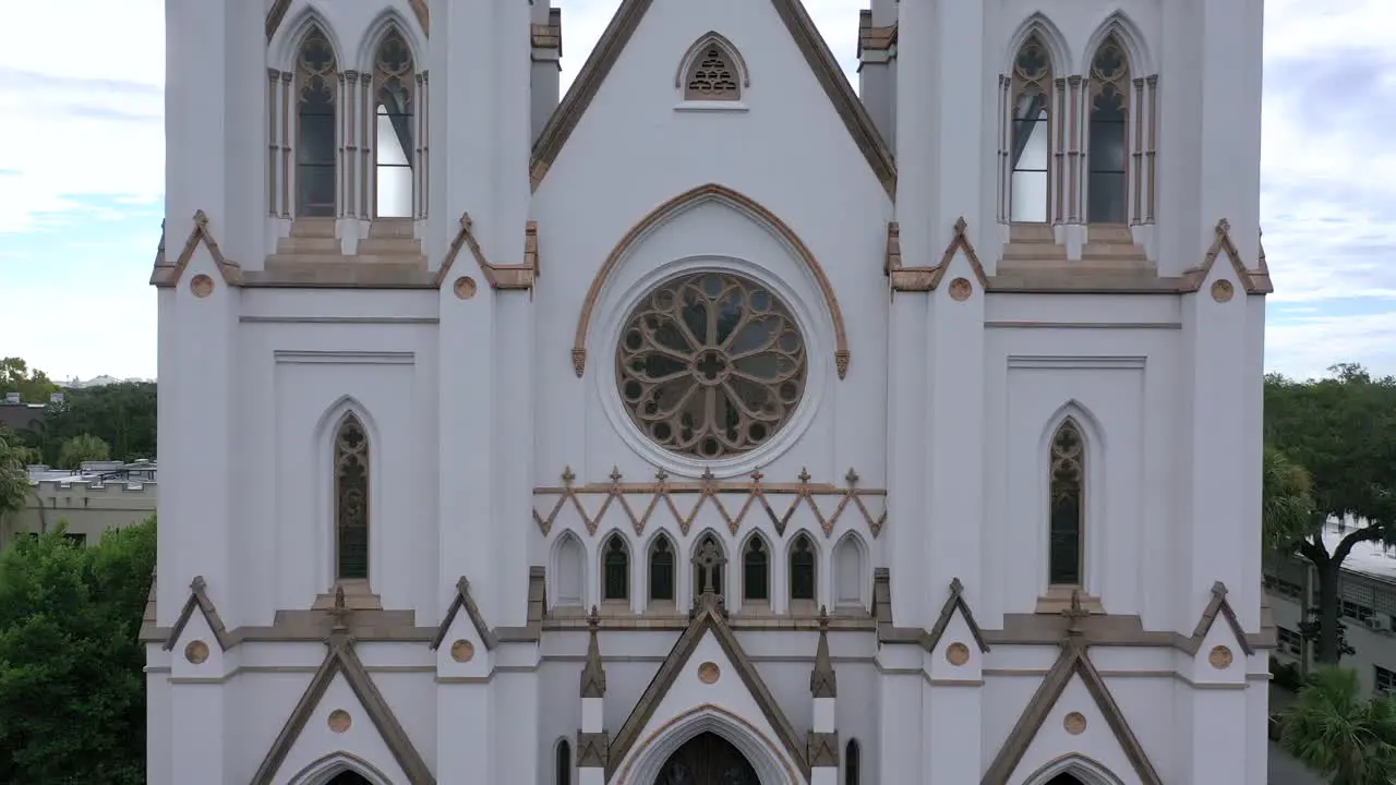 K Drone Savannah Georgia Historic Church Cathedral Crane