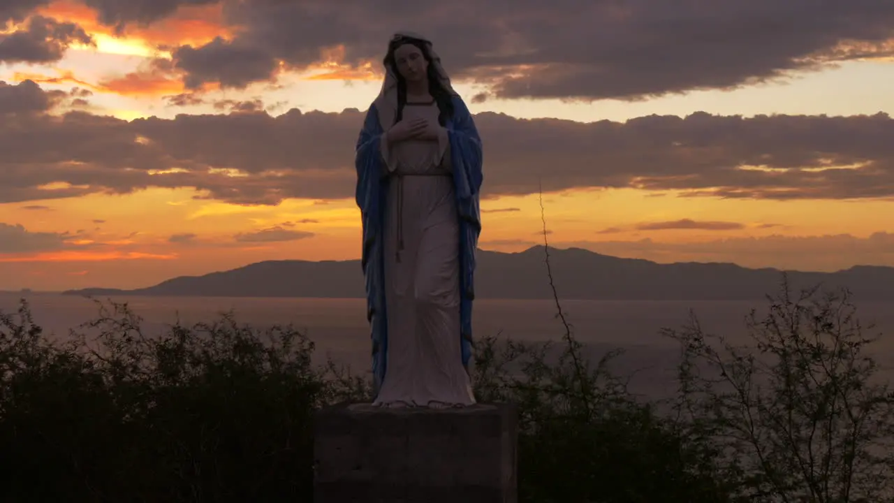 Virgin Mary Statue at sunset in The Philippines