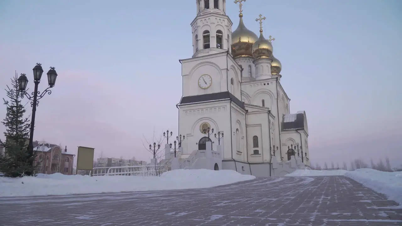 Siberian Temple at Sunset