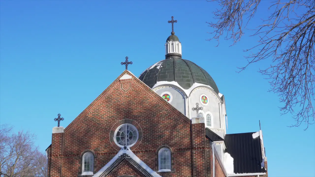 Old church building in the winter