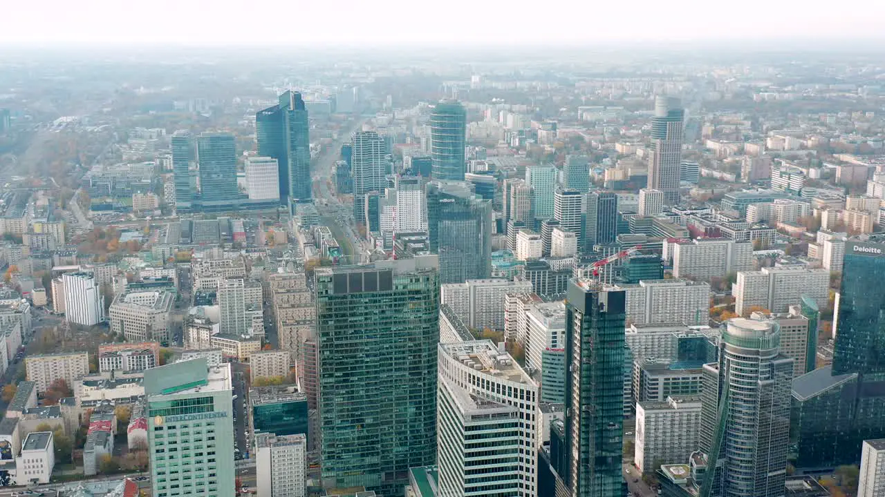 Business Center in Warsaw Poland Aerial Drone