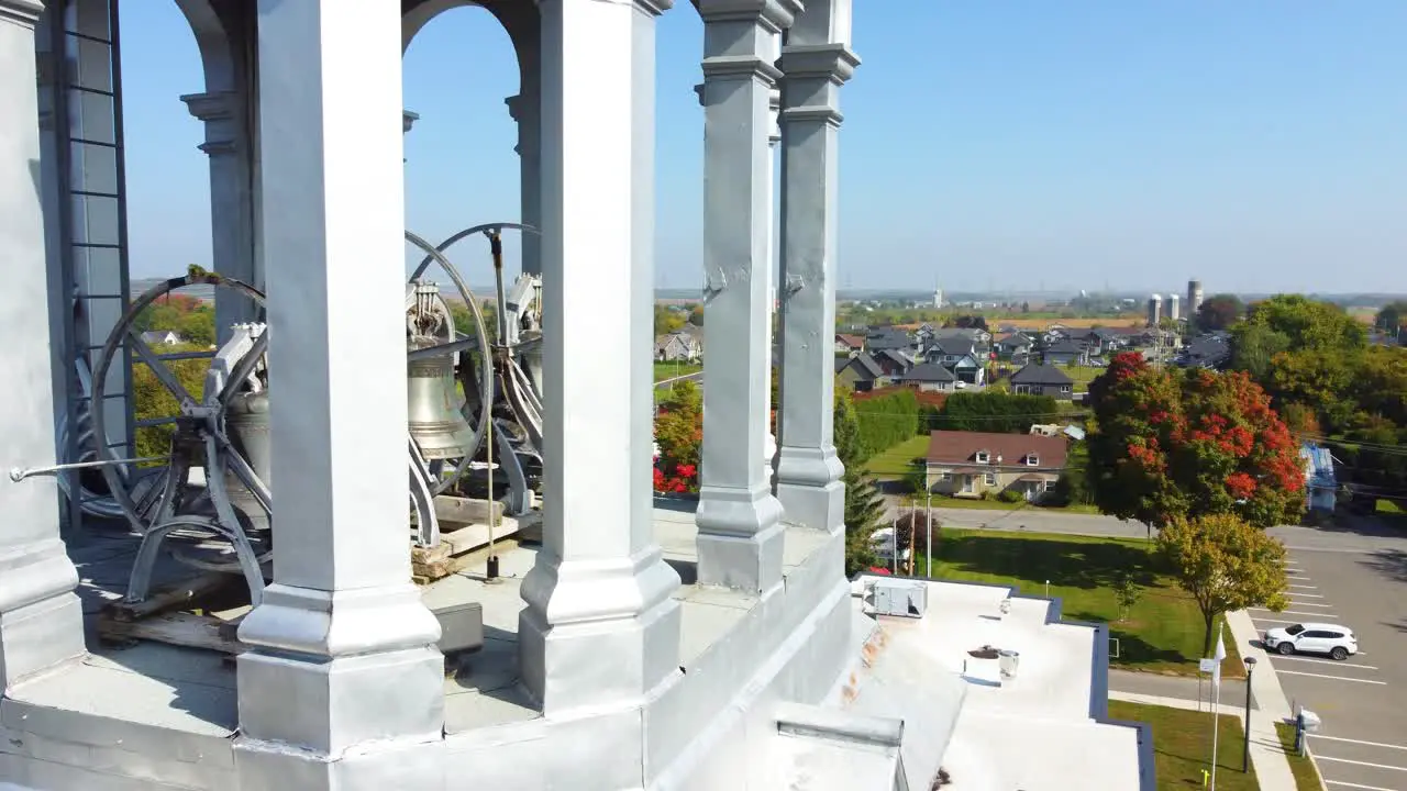 Old bell landmark on top of tower in Montreal Quebec Canada in rural town