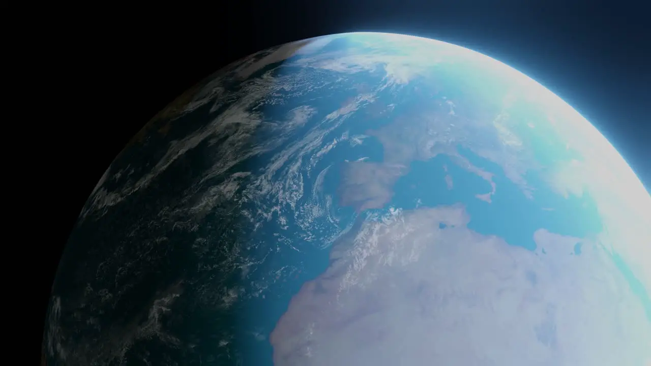 3D animation showing the Earth in space