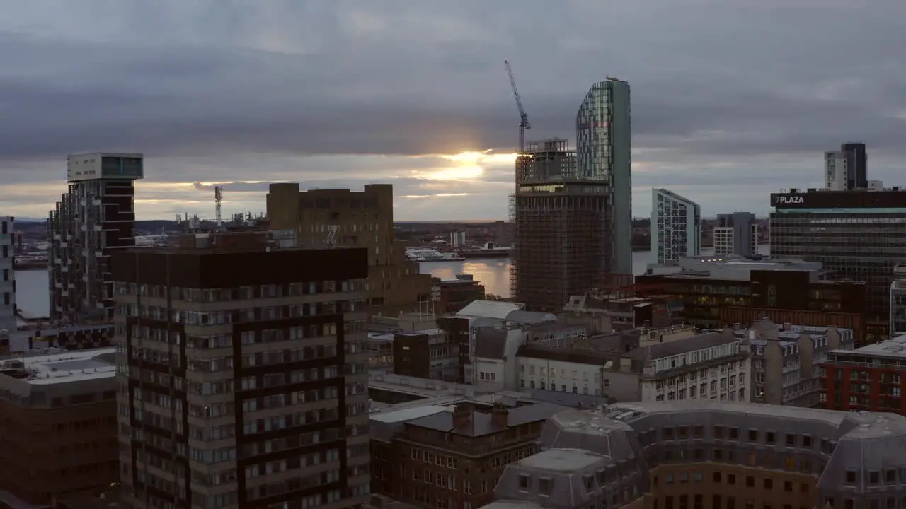 Drone Shot Approaching River Mersey 02