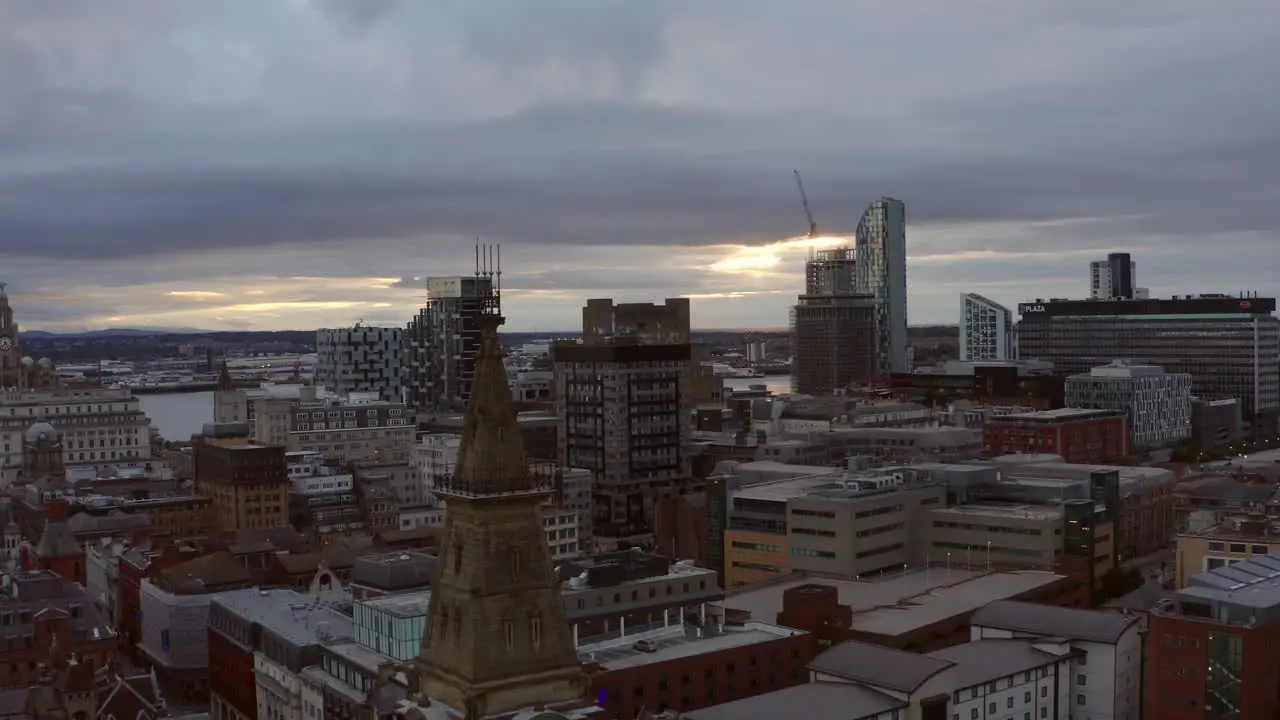 Drone Shot Approaching River Mersey 01