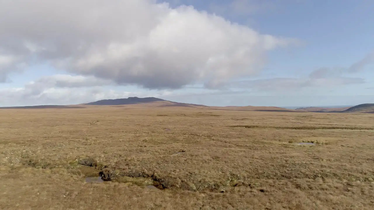 Aerial tracking across the vast peninsula of A Mhoine in Sutherland Scotland