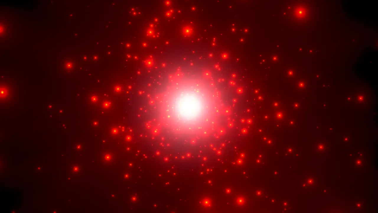 Motion red particles and stars in galaxy abstract background 2