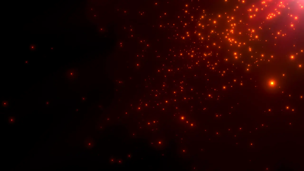 Motion red particles and stars in galaxy 5