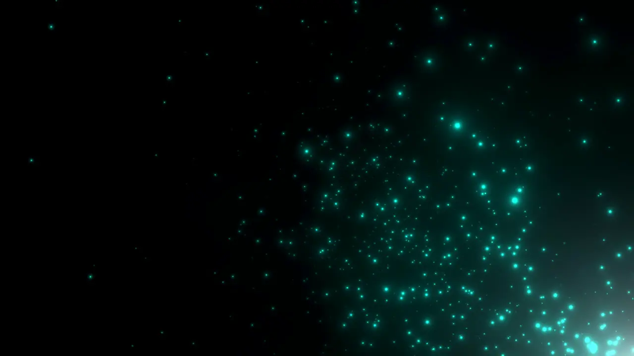 Motion green particles and stars in galaxy abstract background 3