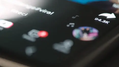 Extreme Close Up of Music Symbol on Tik Tok Video on Phone