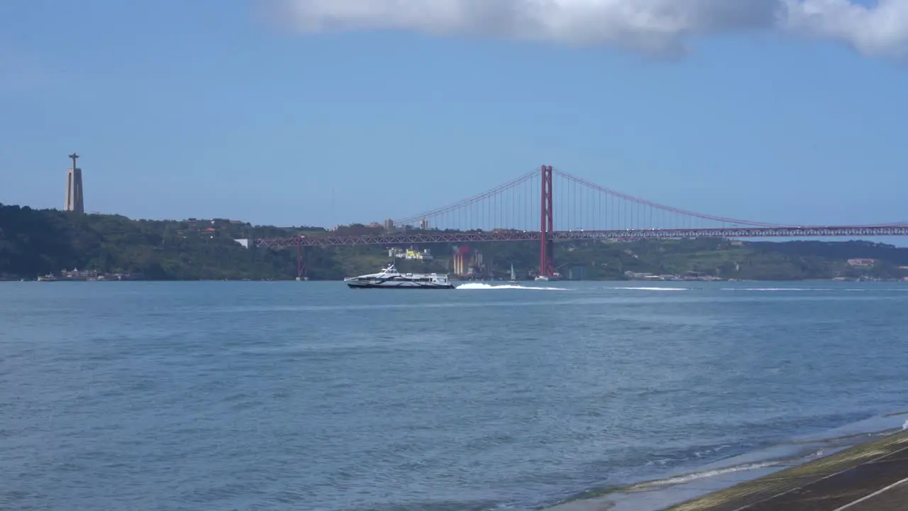 Lisbon's commuter ferry operating on the River Tejo Portugal