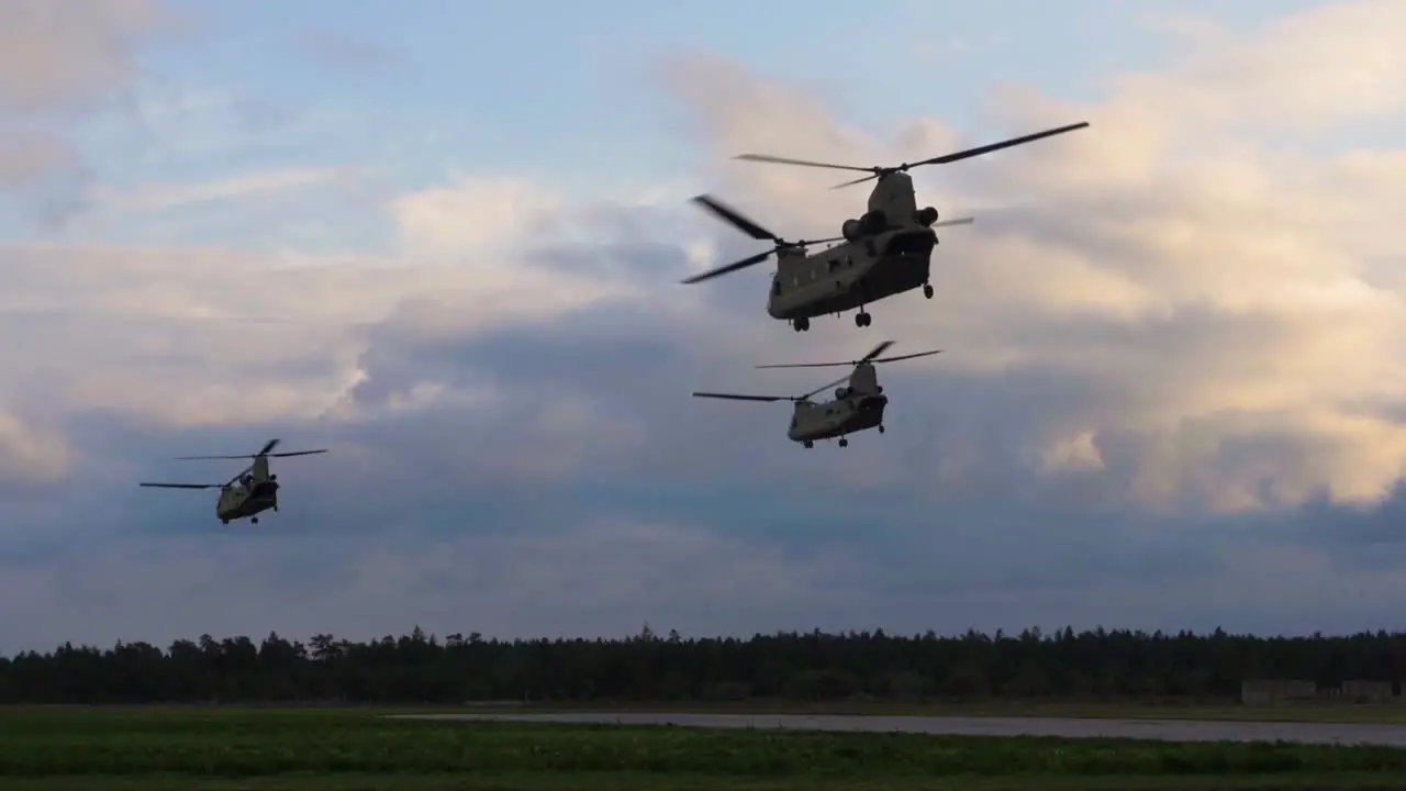 Swedish Army Military Helicopters Hover On Extreme Slow Motion