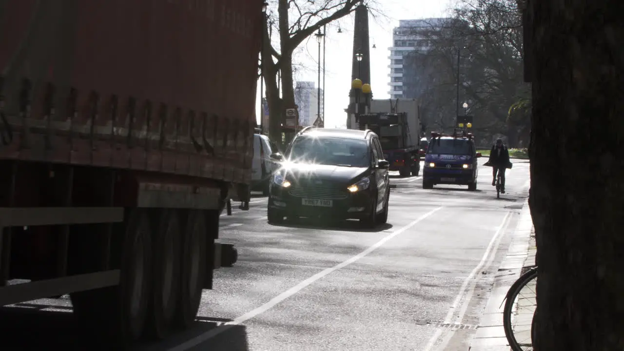 Large Lorry Travelling On Millbank Road In Westminster