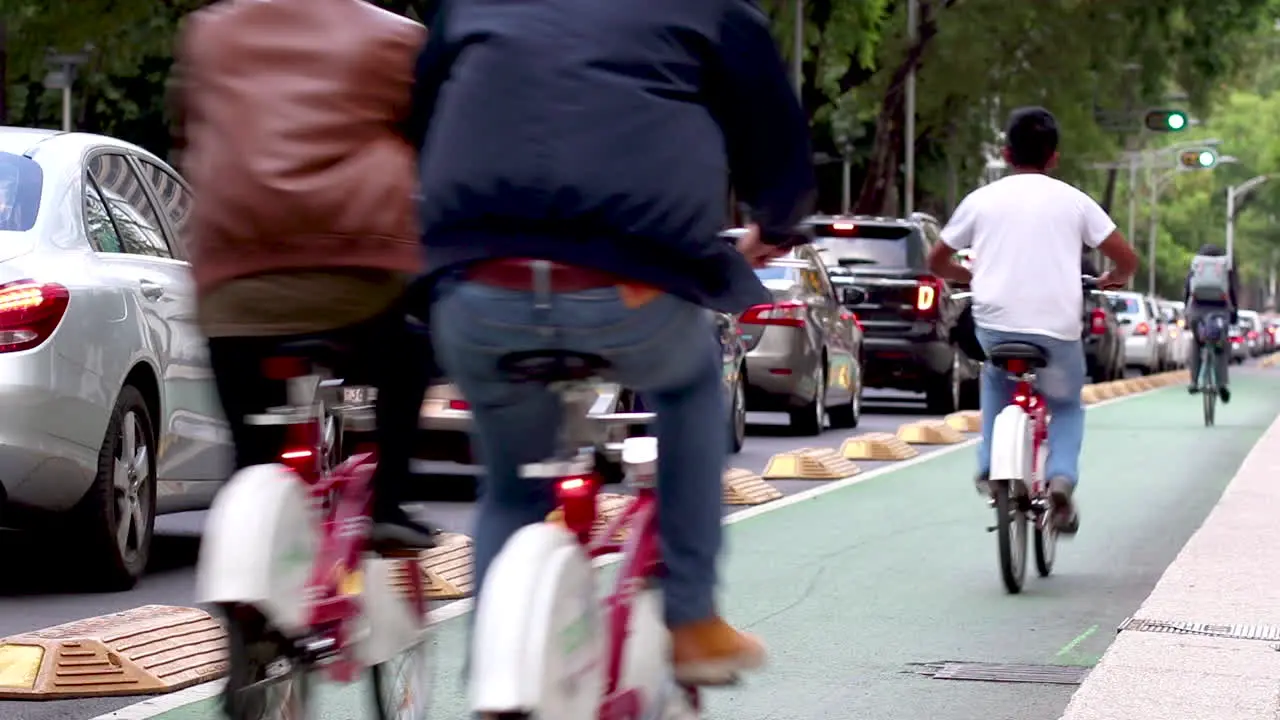 Crowd of people on bike in Mexico City