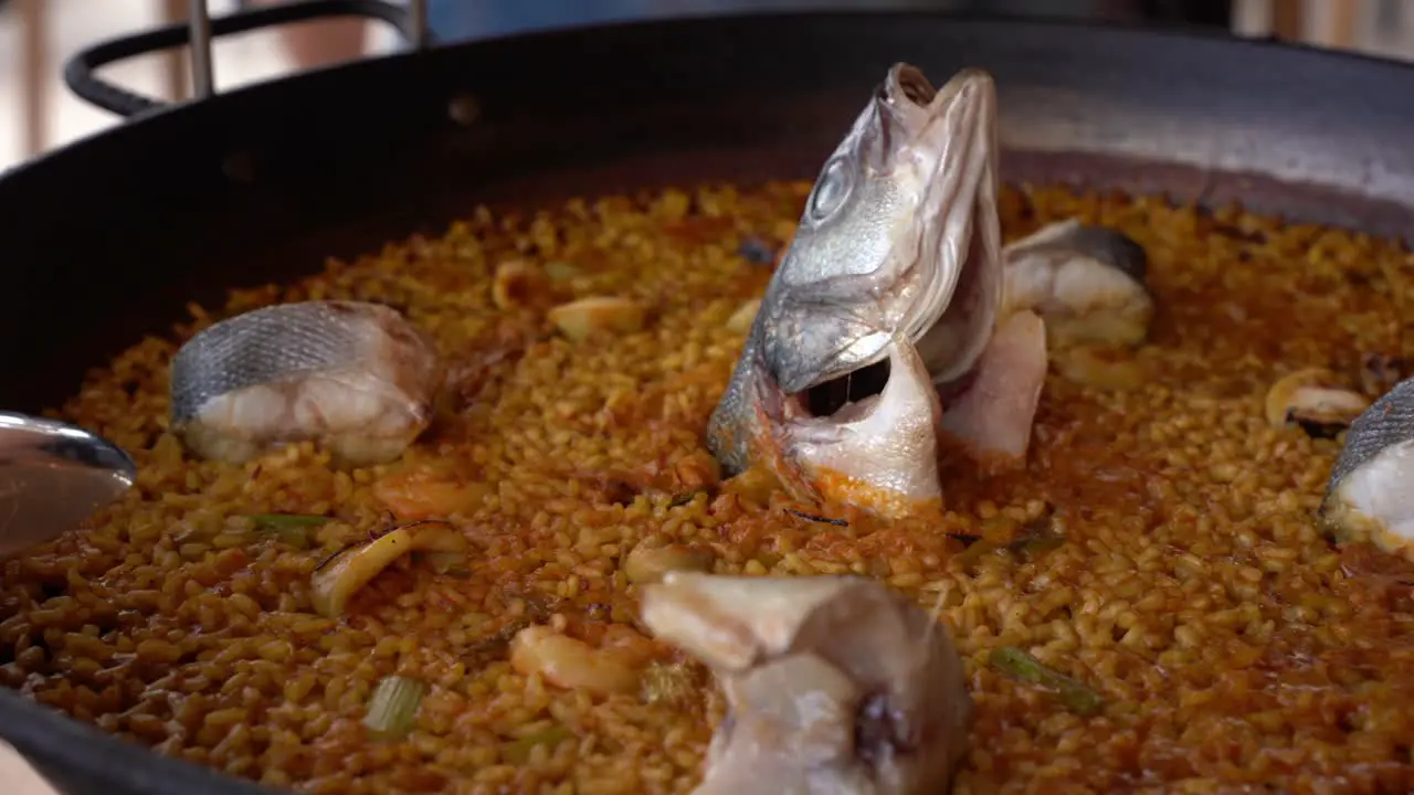 paella en la malvarrosa typical food dish in valencia Spain part of Mediterranean diet