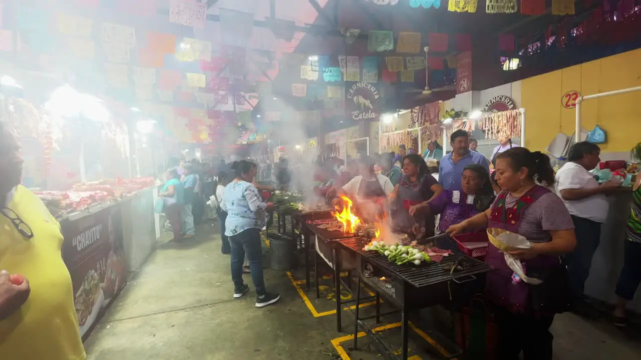 famous Mercado Gastronómico de Zaachila POV walking inside with food stand market