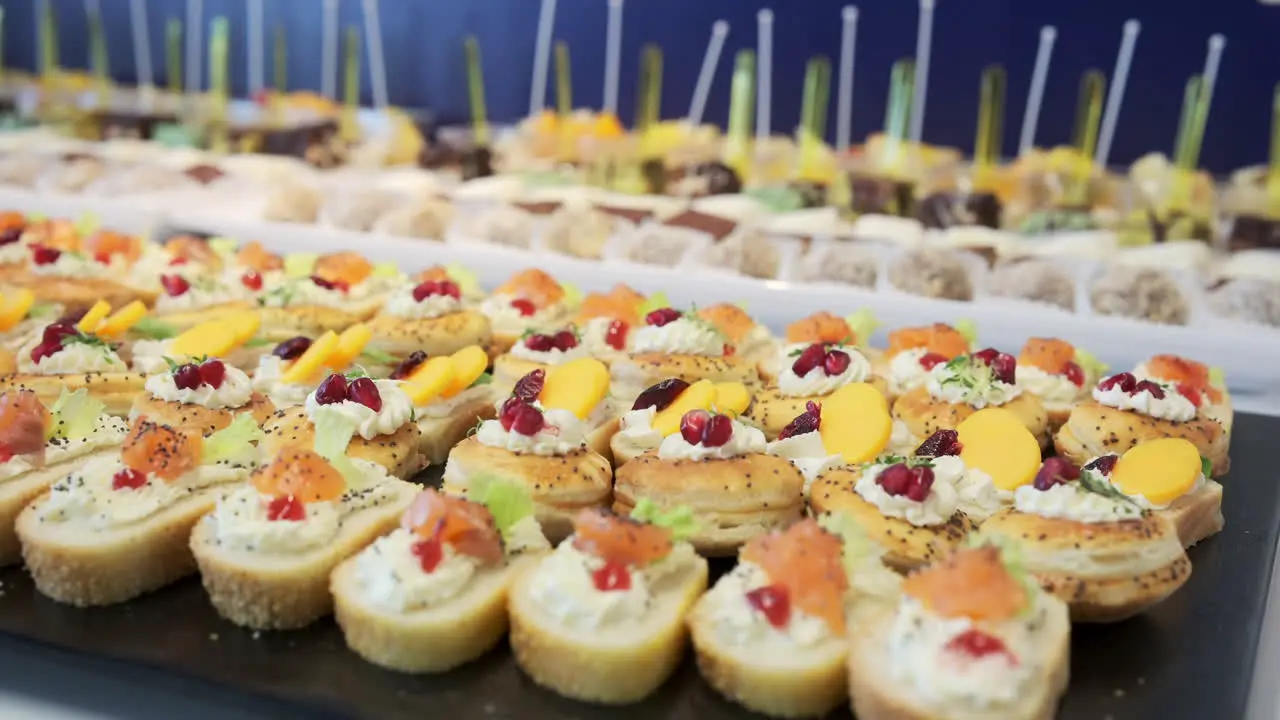 Food at the event canapés and finger food