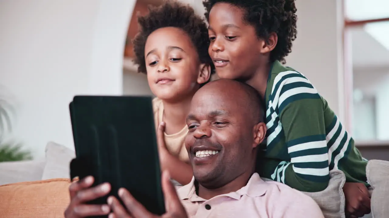 Black family tablet for video call