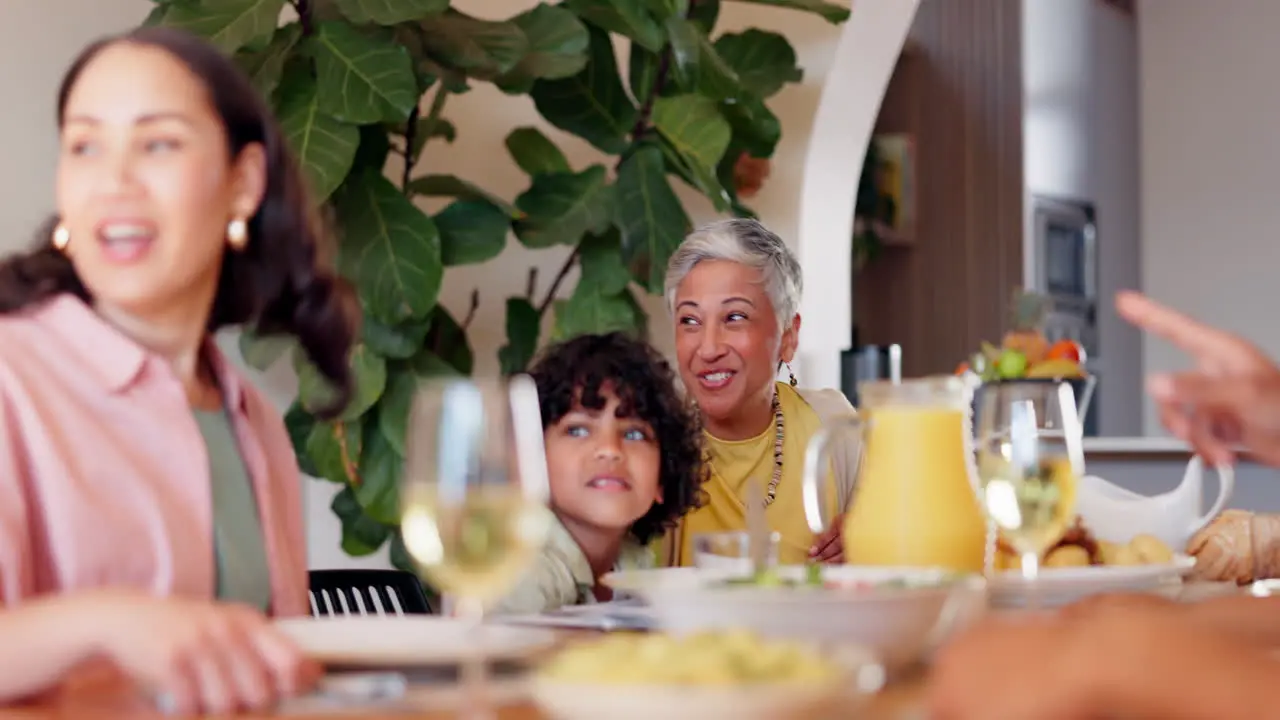 Happy family grandfather or clapping for food