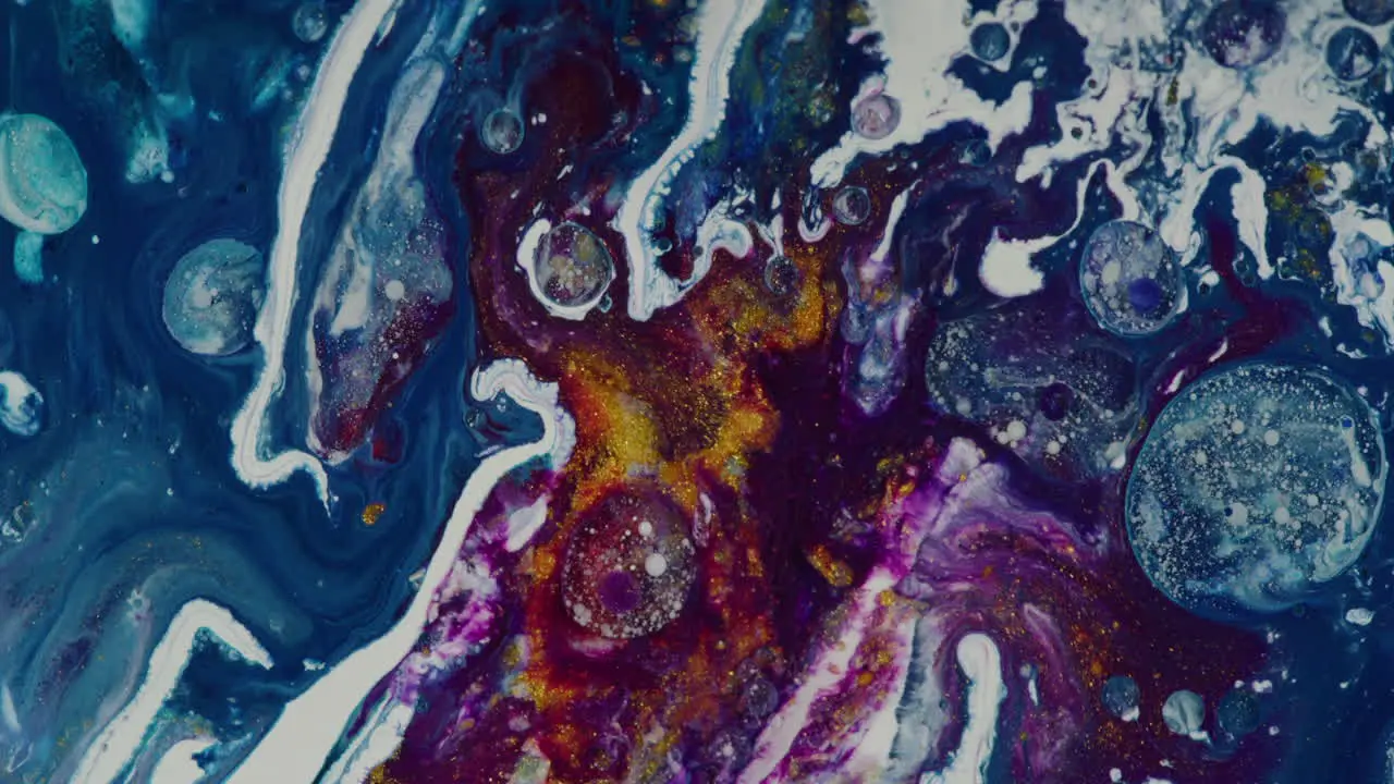 Purple color fluid flow on an abstract blue and white base