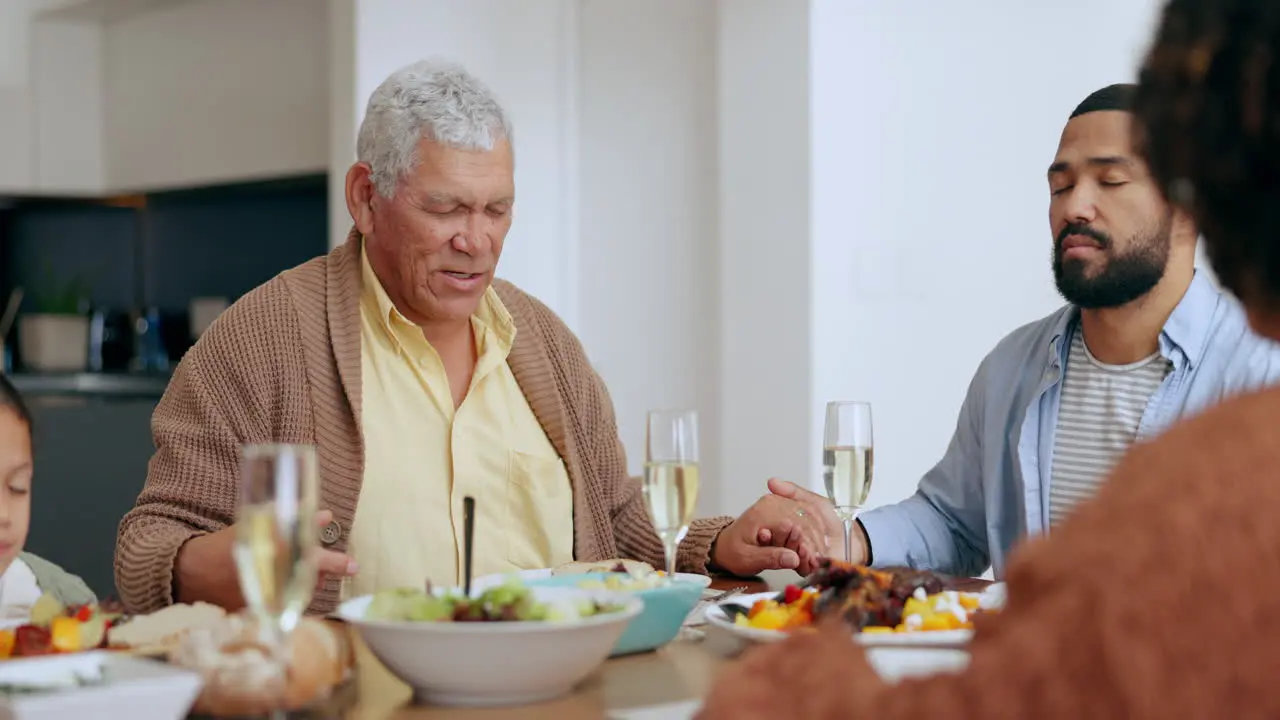 Grandfather praying dinner