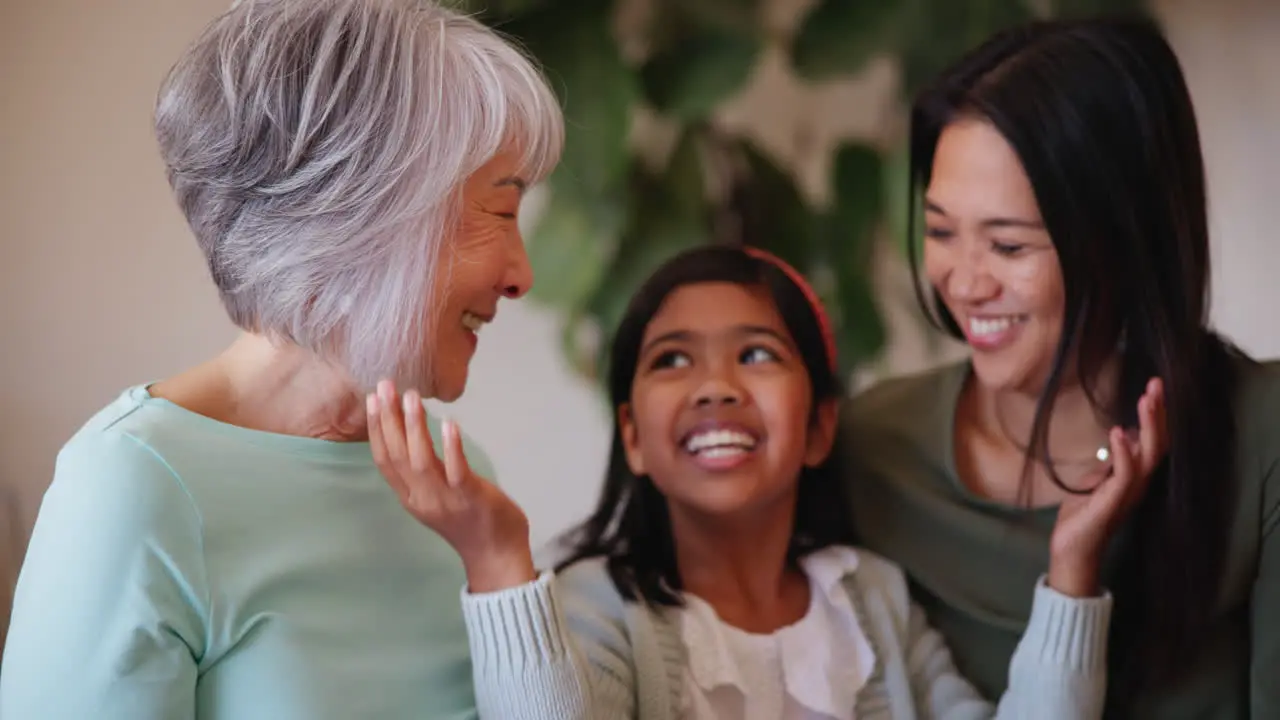 Grandma mom and daughter for laughing