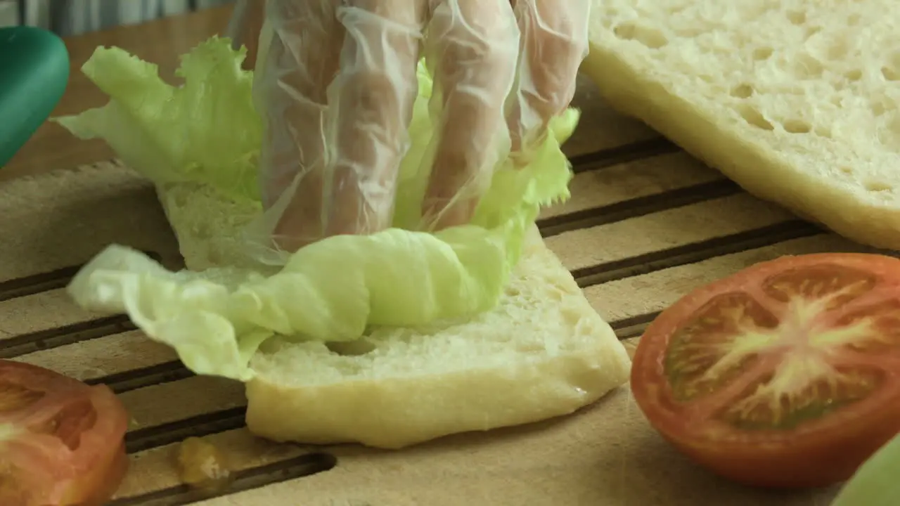 Preparing A Delicious Sandwich Close Up