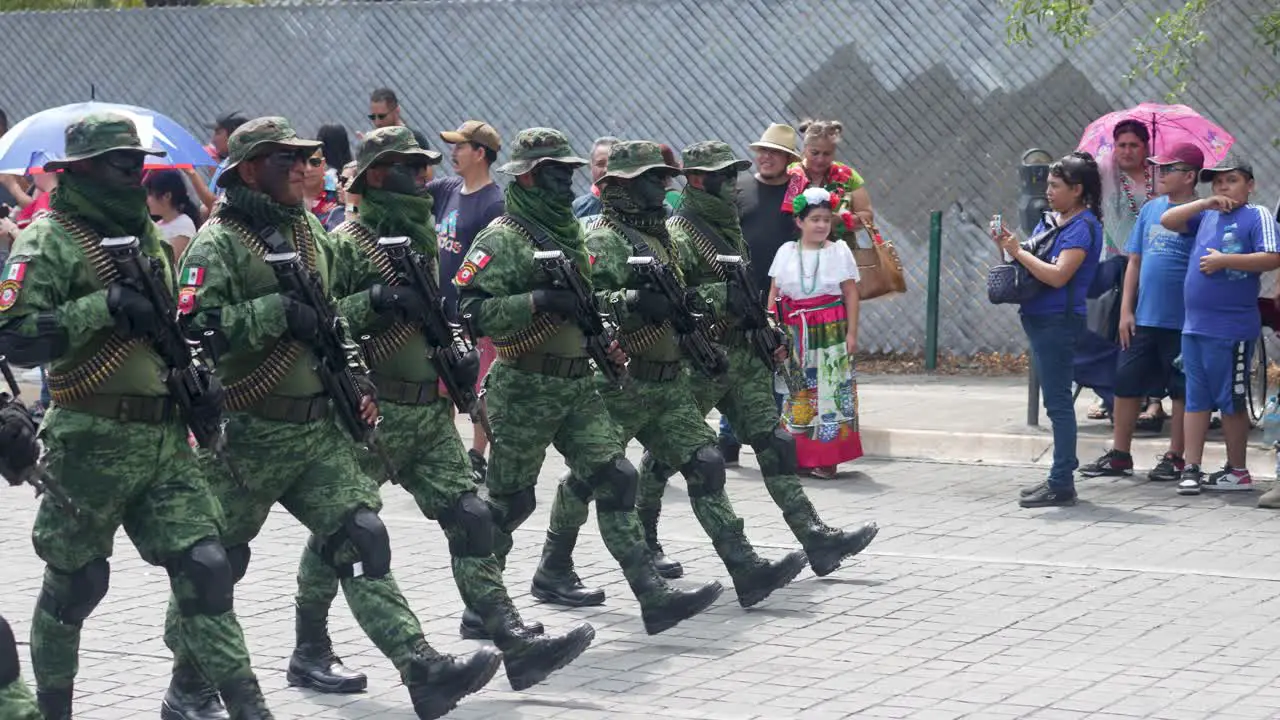 Group of soldiers with camouflage make up