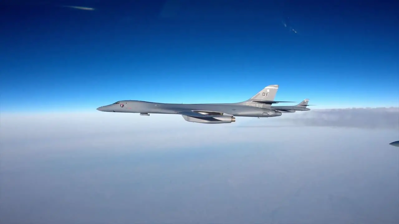 B-1 B Bombers Awacs From Air National Guard F-16 Fighting Falcons Nato’S Exercise Amalgam Dart