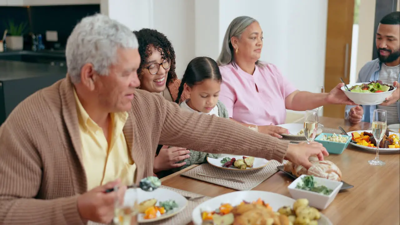 Parent kid and together for family dinner in home