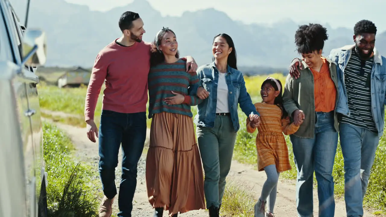 Happy family smile and together on walk