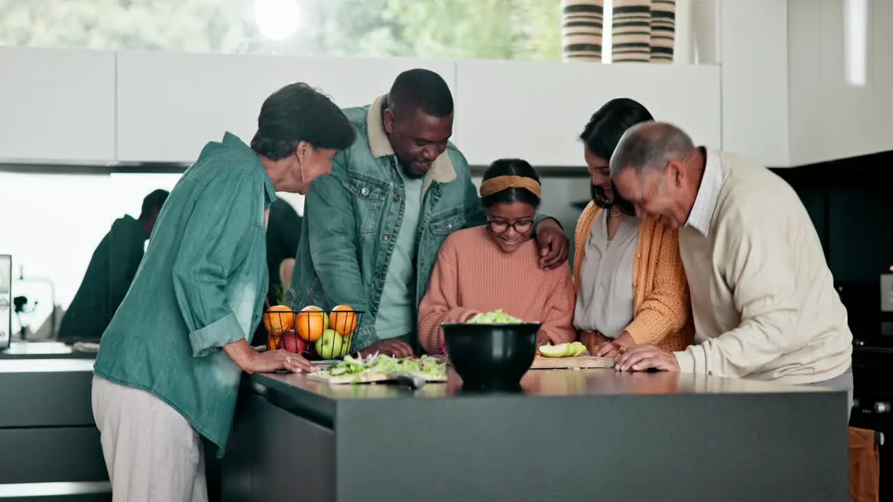 Happy family cooking lesson or child in kitchen