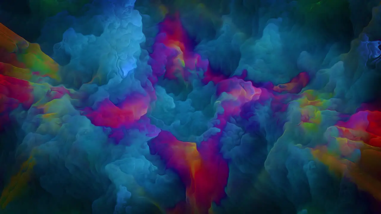 Background with hallucinogenic colorful neon shapes seamless emitting smoky patterns in heart-beat outwards rhythm