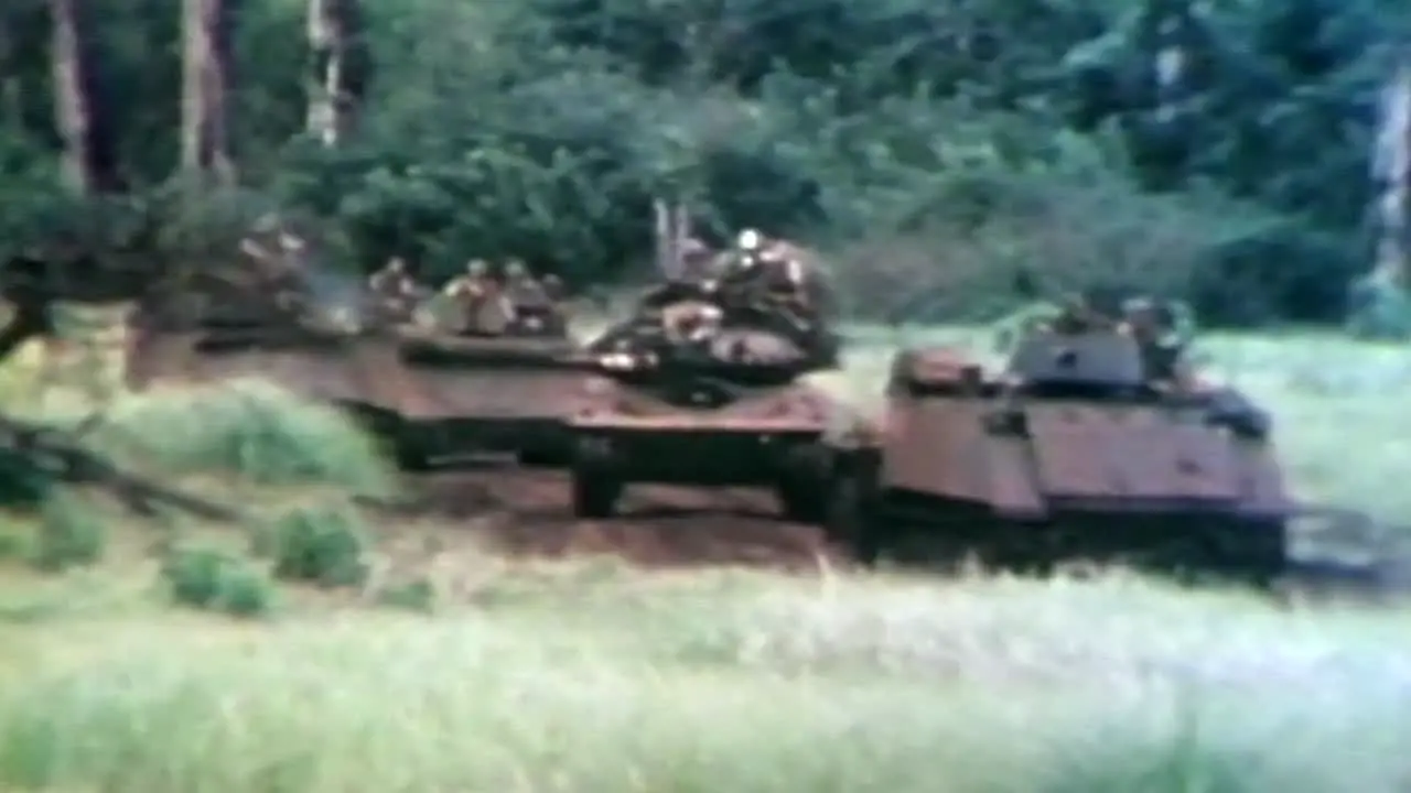 1960 AMERICAN TANKS DRIVING IN VIETNAM WAR