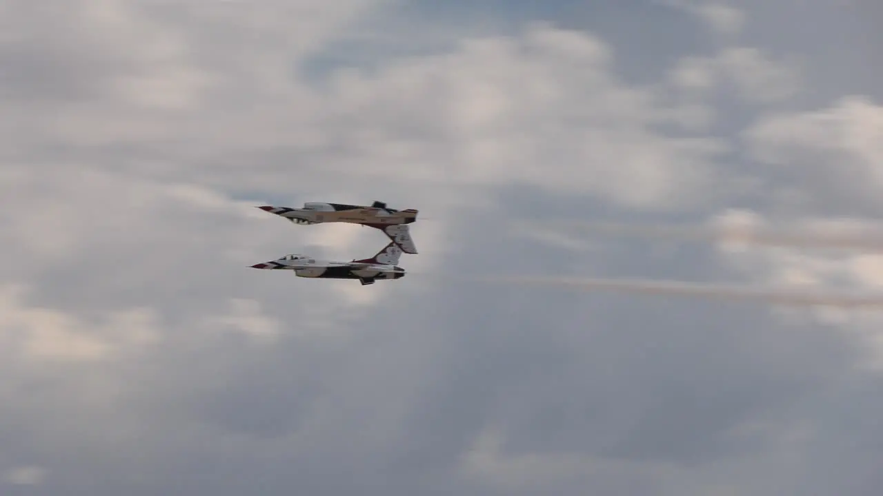 Airplanes fly side by side in formation