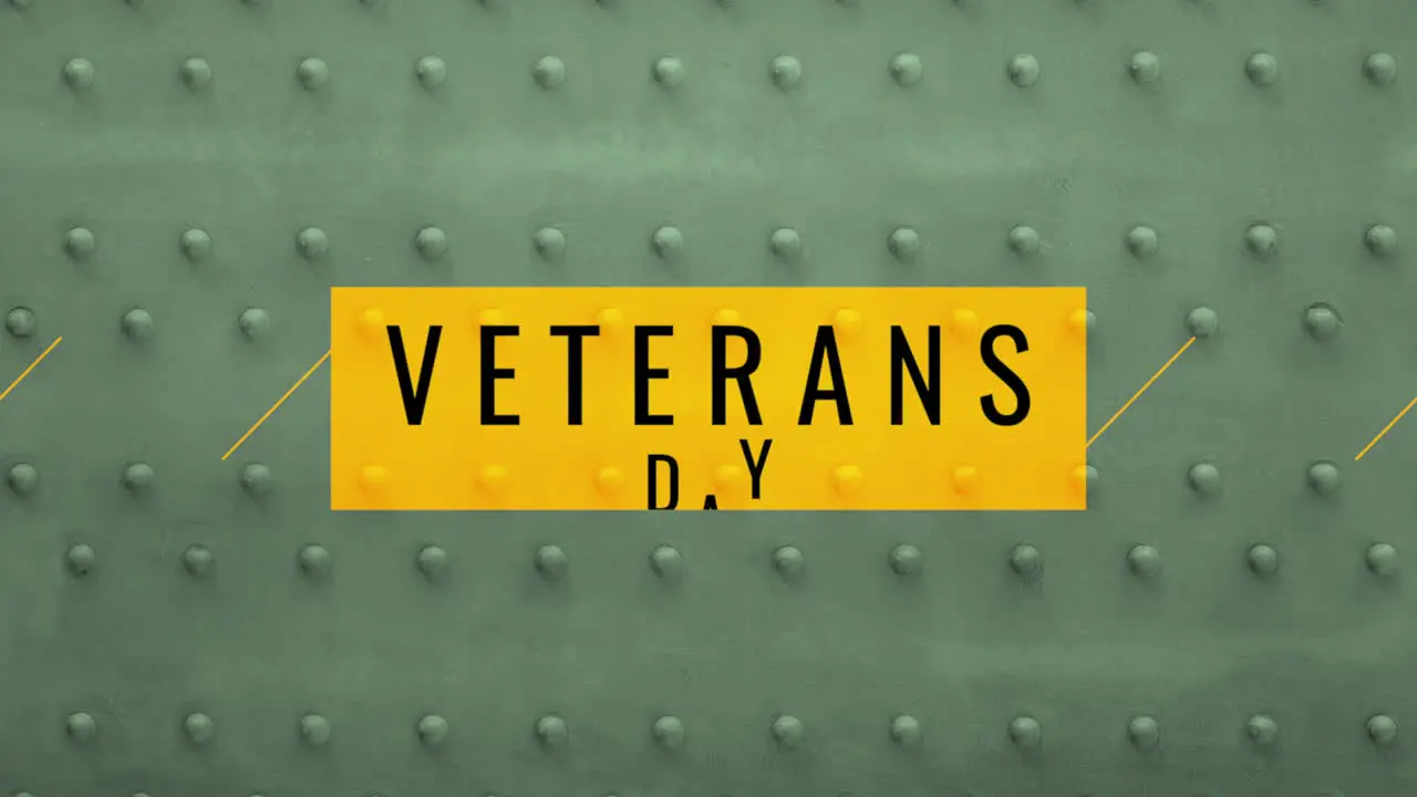 Veterans Day on steel and green military texture