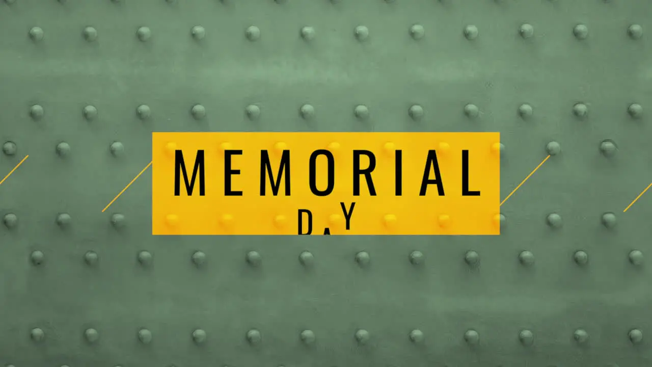 Memorial Day on steel and green military texture