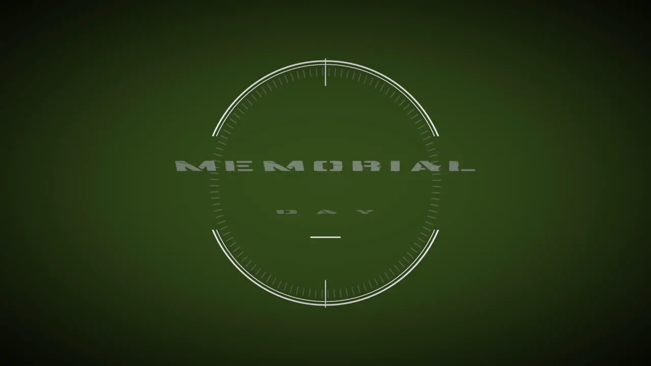 Memorial Day with aim on green background