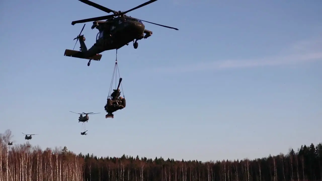 Us Army Soldiers Conduct A Baltic Air Assault Training Operation Involving Nato Country Soldiers Tapa Estonia