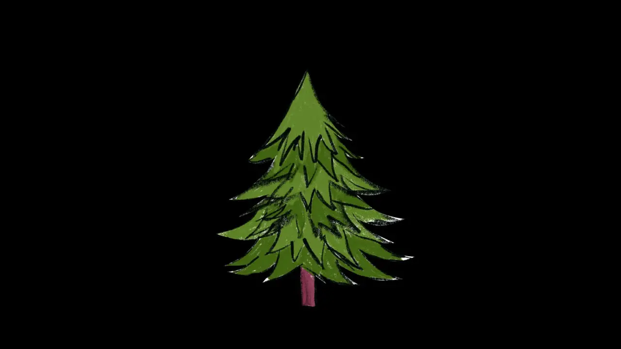 beautiful chrismas tree Loop animation transparent background with an alpha channel