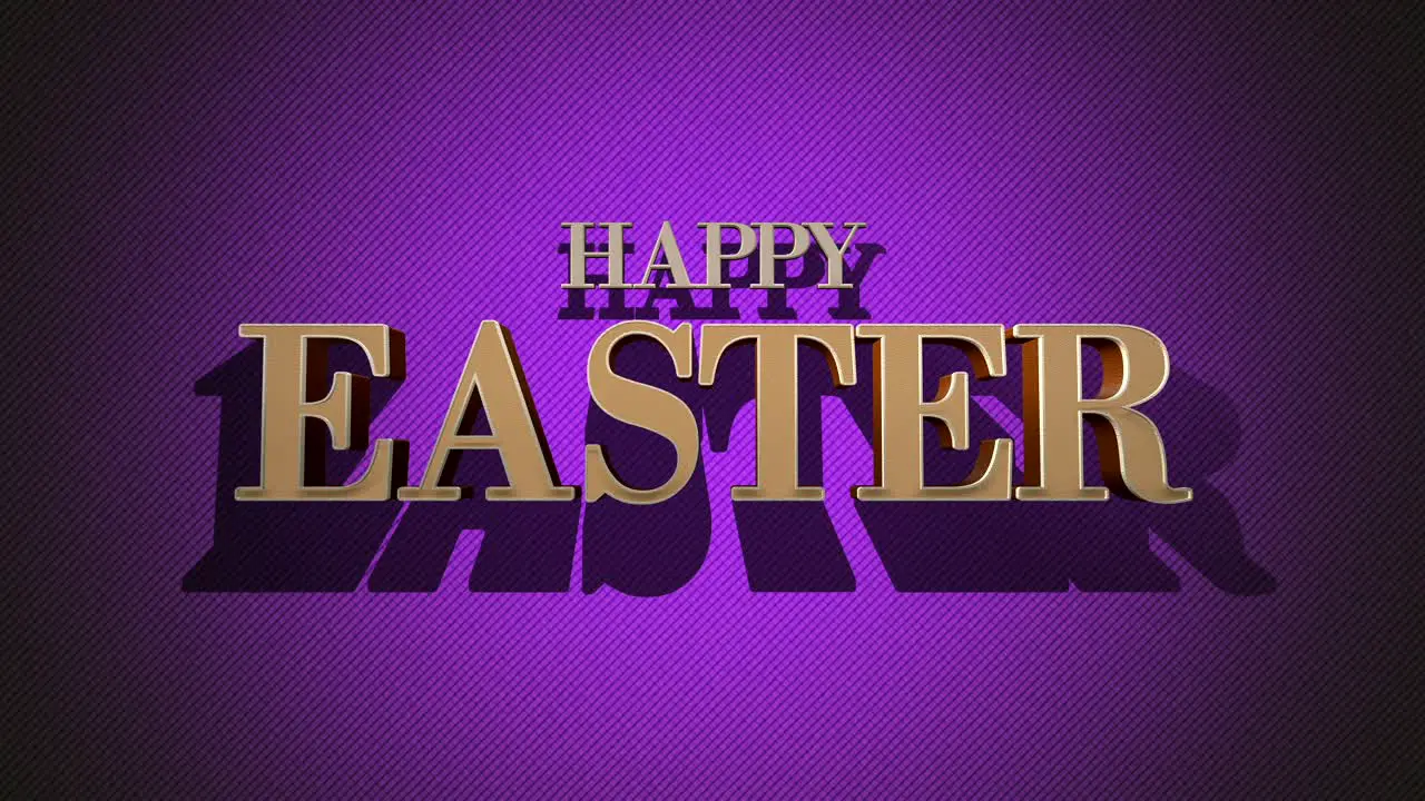 Golden Easter greetings on shadowed purple background