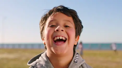 Laughing face kid and boy portrait from Florida