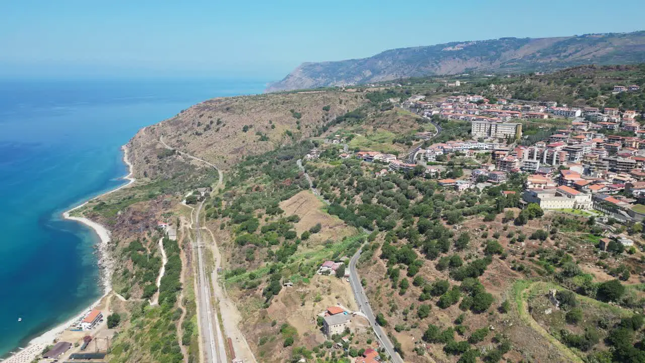 Nicotera Coastal Town in Calabria Italy Aerial