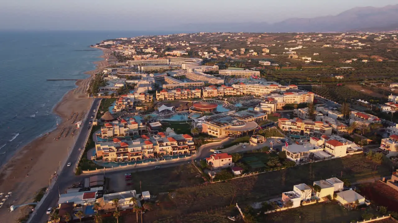 Resorts and Hotels at Crete's Coast Chersonissos Aerial Orbit