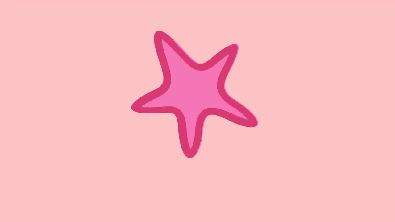 Animation of pink starfish with copy space on pink background