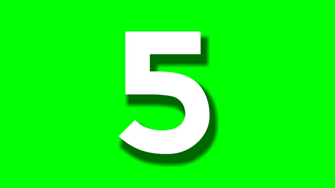 Number five 5 cartoon animation green screen