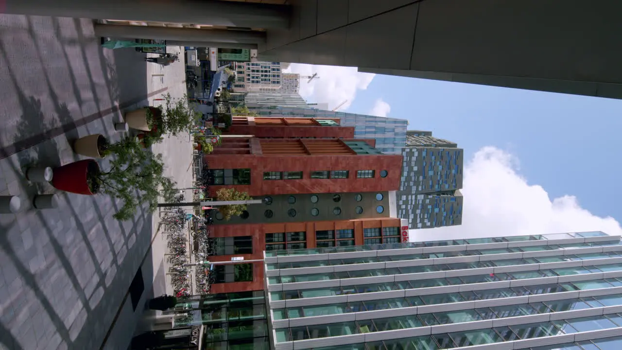 Vertical Contemporary Buildings In Business District Of Zuidas In Amsterdam Netherlands