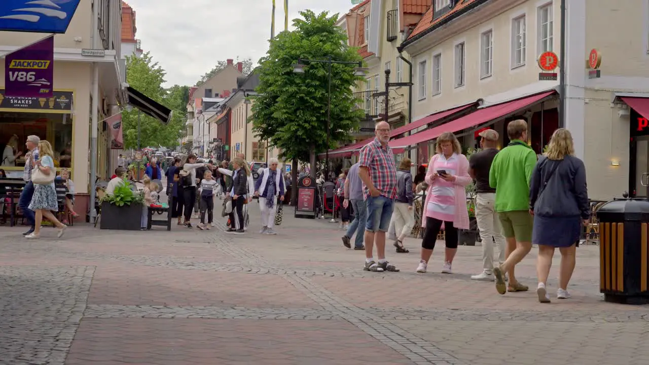 Shopping street in Västervik Sweden