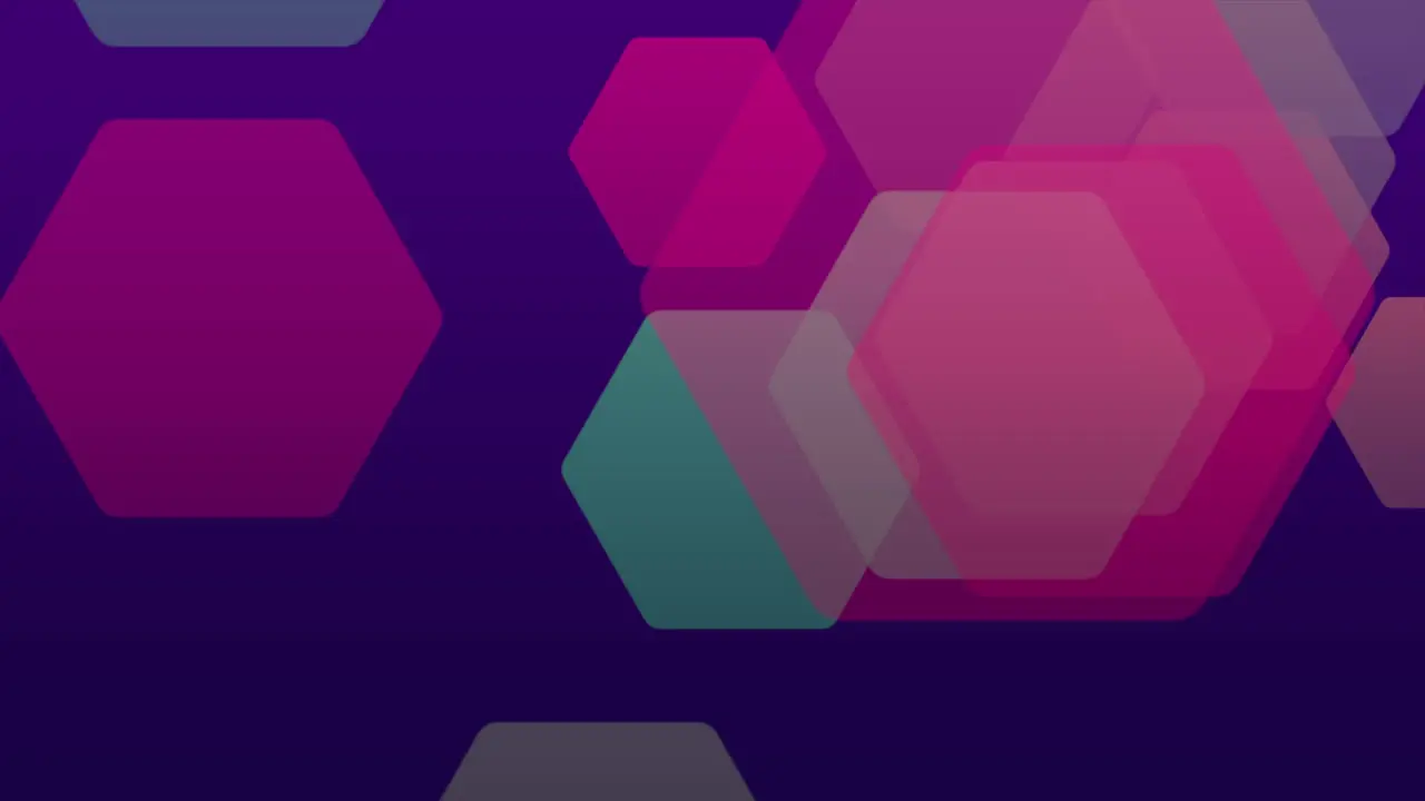 Colorful hexagons pattern on blue gradient